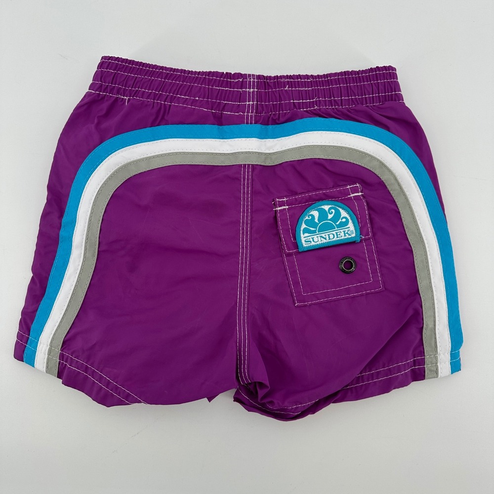 Sundek Kids Purple Rainbow Stripe Board Shorts Swim Trunks B504BDTA100 12M